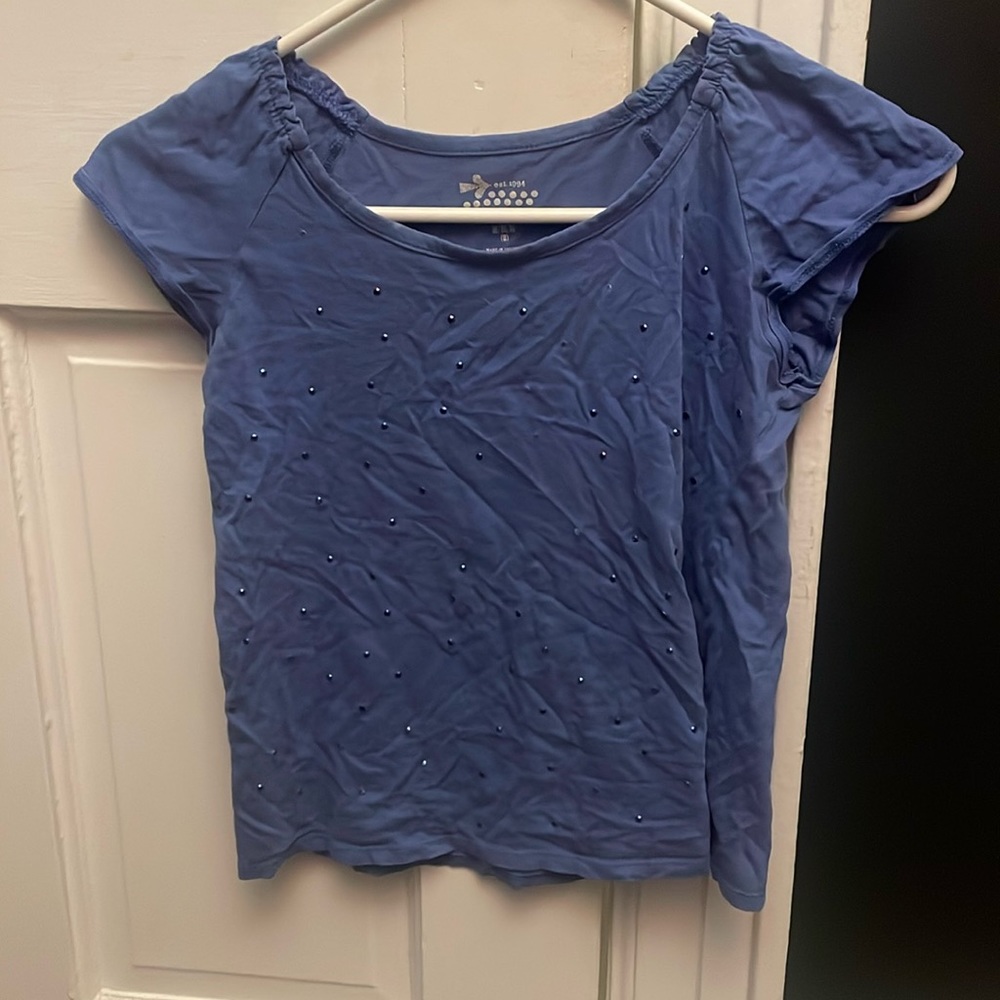 Blue Rhinestone shirt 🪩